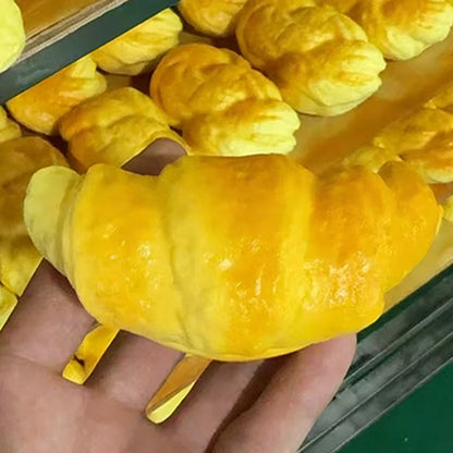 Croissant Squishy Toy Squeeze Toy Slow Rebound Stress Relief Soft Squeeze Anti-Anxiety Toy For Students Office Workers
