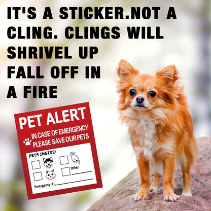 Pet Alert Stickers Static Cling Window Decals Emergency Pets Rescue Sign (4 Pack)  Save My Pets in Case of Emergency Stickers
