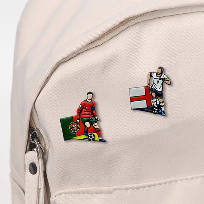 2026 USA Canada Mexico Football Pin Badge Cartoon Alloy Unisex Soccer Player Souvenir Brooch DIY Clothes Bags Hat Scarf Jeans