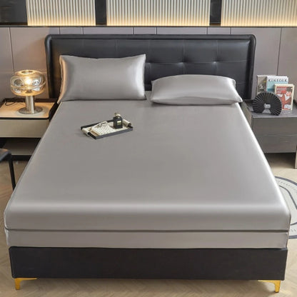 6-Sided Zipper Mattress Encasement Luxury Cooling Satin Dustproof Mattress Protector, Full All Around Deep Pocket Mattress Cover