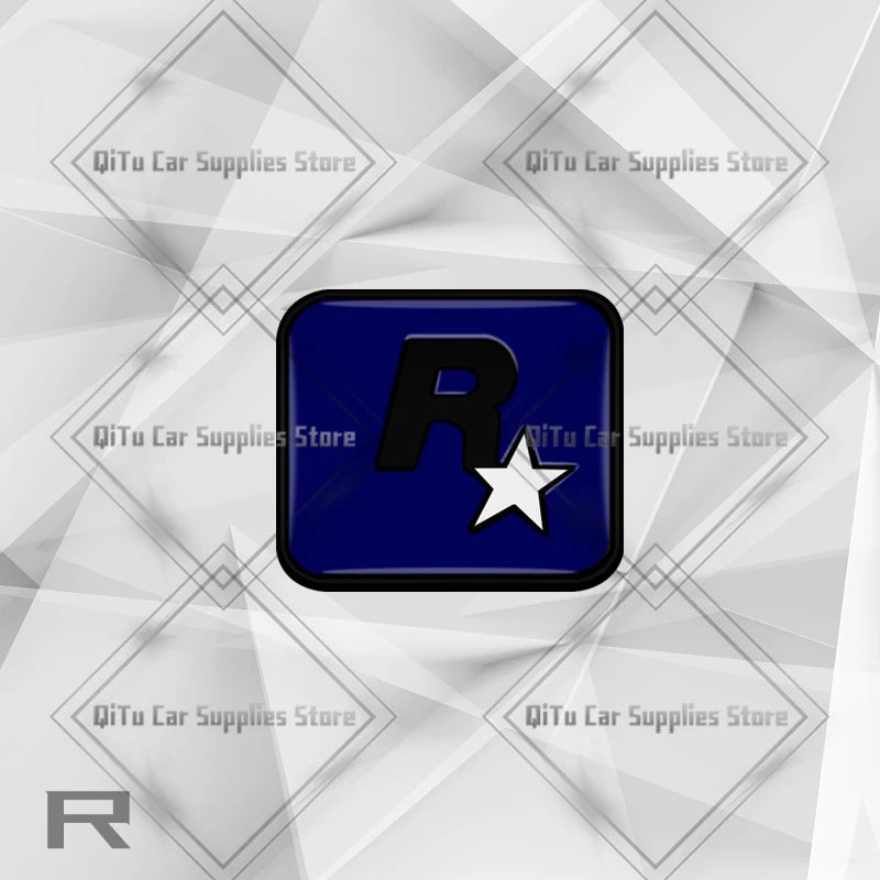 Zinc Alloy GTA Game R Star Badge Car Trunk Emblem 3D Grille Sticker For Opel Skoda Kia Dacia Fiat Abarth Peugeot Hyundai Styling