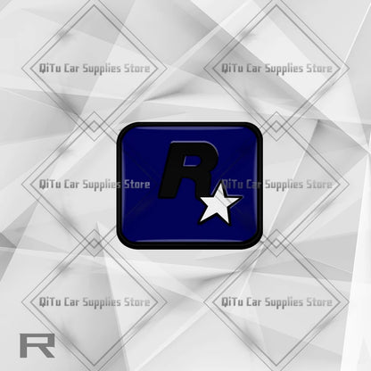 Zinc Alloy GTA Game R Star Badge Car Trunk Emblem 3D Grille Sticker For Opel Skoda Kia Dacia Fiat Abarth Peugeot Hyundai Styling