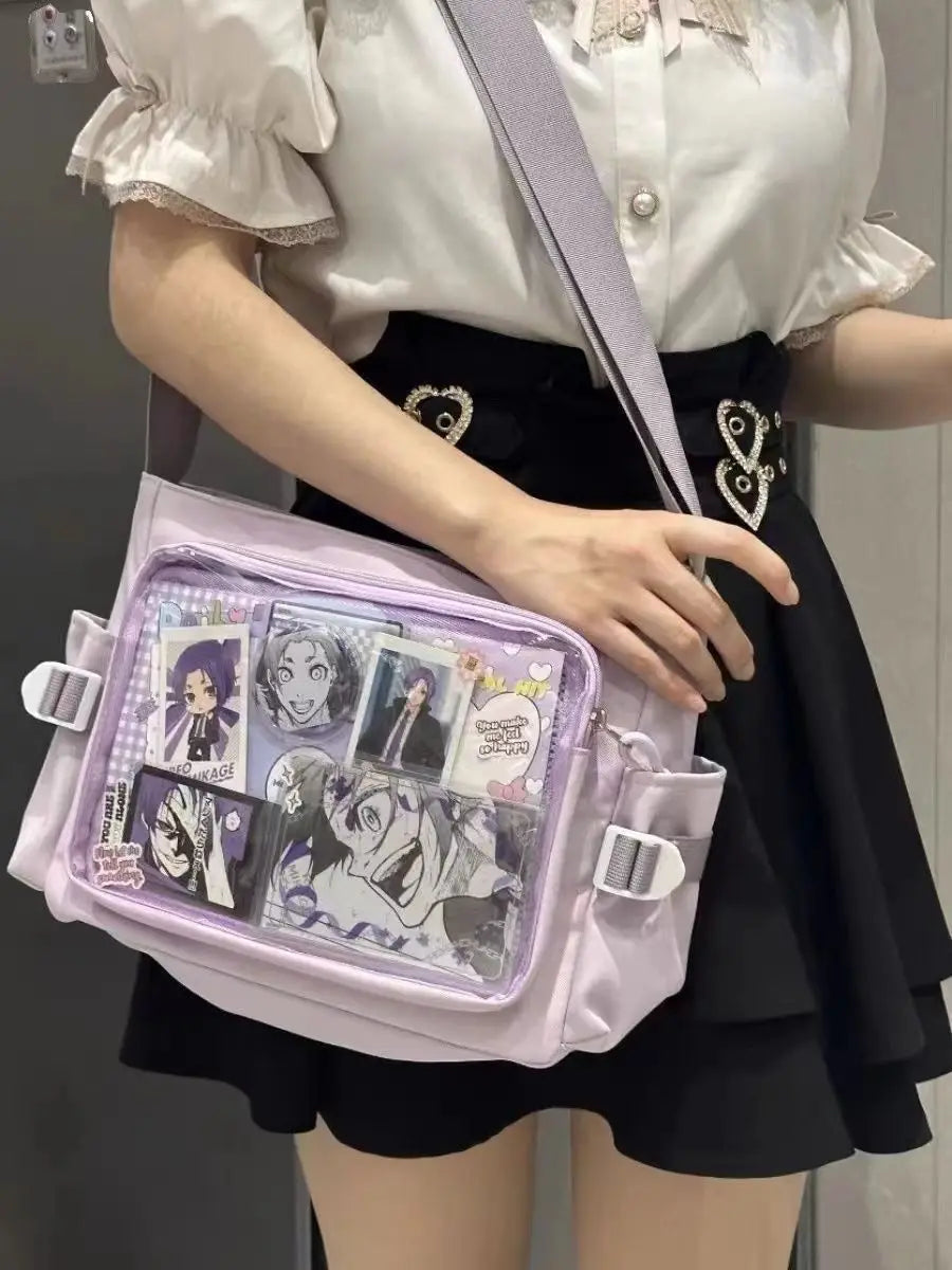 Daily Versatile Y2k Ulzzang Ita Bag One Shoulder Class Crossbody School Bag Harajuku Girls' Large Capacity Casual Itabag