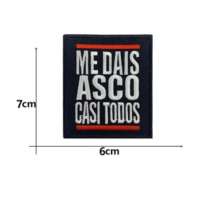 Embroidery Funny Spanish Alphabet Motivational Patches Spain Appliqued Chevron Stripes