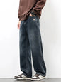Spring Autumn American Retro Straight Jeans Men Streetwear Korean Fashion Loose Baggy Wide Leg Denim Pants Male Casual Trousers