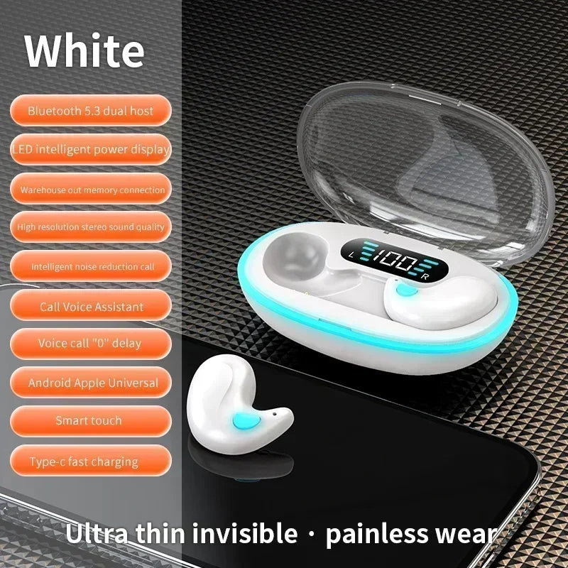 Sleeping Earbuds Wireless Mini Headphones For Work TWS Bluetooth Earphone Stereo Hidden Headsets with Mic HD Call Waterproof