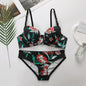 Hot Selling High-quality Multi-color Lingerie 2-piece set For Women's Underwear Beautiful Print Push Up Bra Beach party bikini