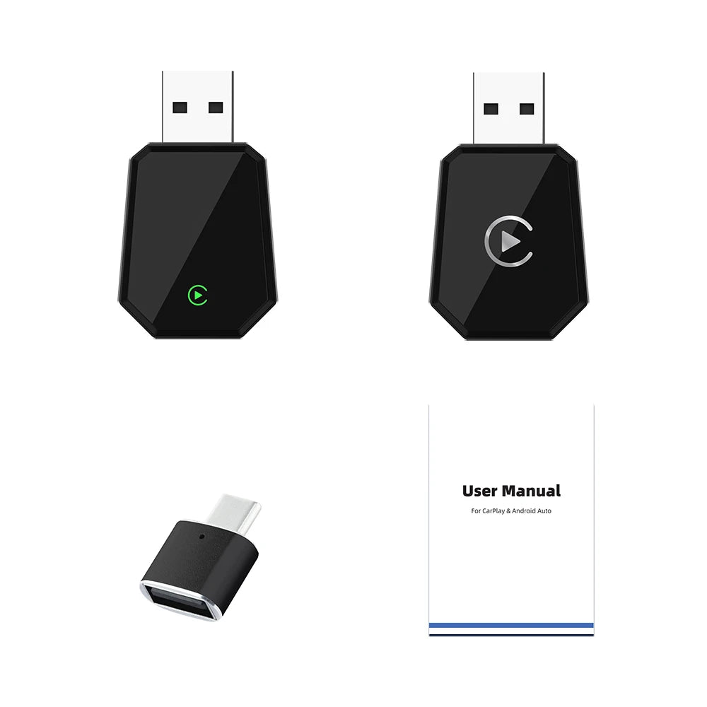 EKIY 2in1 Wired To Wireless CarPlay Dongle Android Auto Adapter Car Intelligent Systems AI Smart Box For Car With Wired CarPlay