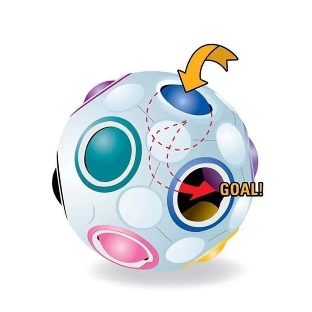 Magic Rainbow Puzzle Ball Cube Speed Ball Fun Brain-training Stress Reliever Fidget Ball Toy Christmas for Kids And Adults