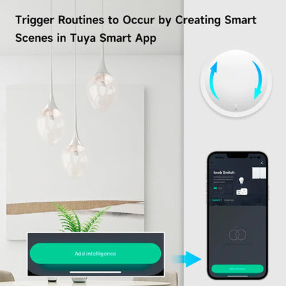 Tuya Knob Switch Wireless for Light Curtain Fan Tuya Smart Knob ZigBee Tuya Light Dimming Switch Smart Home App Control