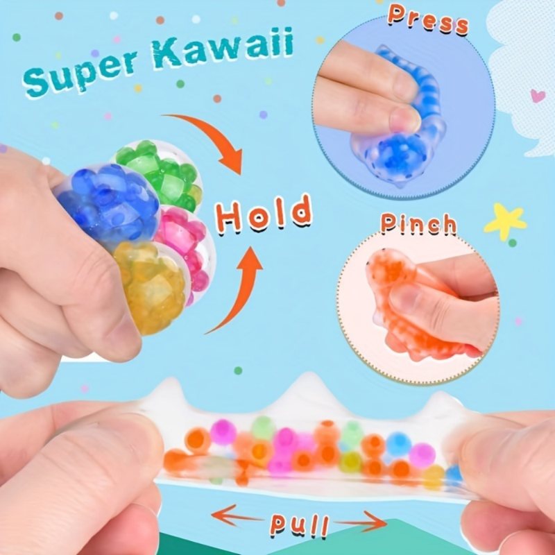 1-24pcs Squishy Fidget Toys for Kids Mochi Squishy Toys Bulk Party Squeeze Balls with Water Beads Dinosaur Sea Animals Stress