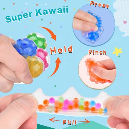 1-24pcs Squishy Fidget Toys for Kids Mochi Squishy Toys Bulk Party Squeeze Balls with Water Beads Dinosaur Sea Animals Stress