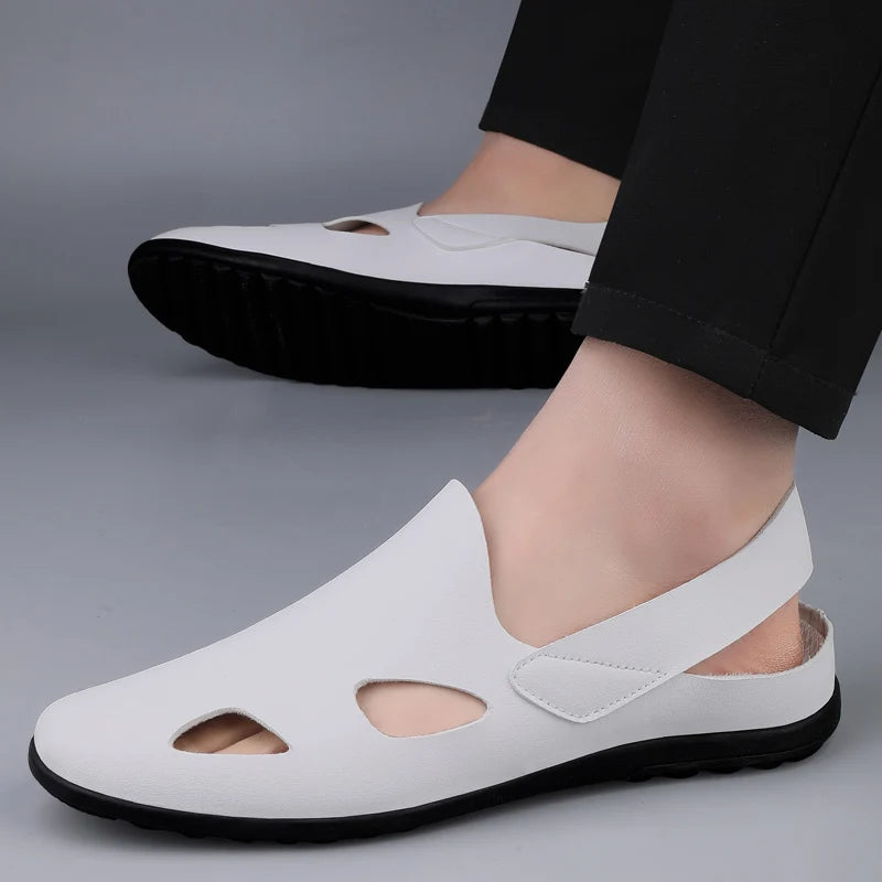 New summer general Doudou men's shoes outdoor lazy one-pedal men's daily casual leather shoes driving shoes