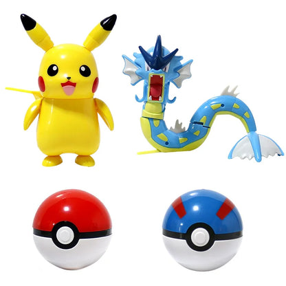 22 Kind Pokemon Ball Figure Pokeball Mewtwo Poke Pikachu Charizard Gyarados Venusaur Pawmi Quaxly Fuecoco Elf Toy Set Kids Gift