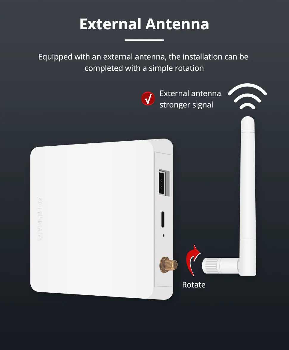 Zemismart Zigbee Gateway Hub Long Range Smart Home Bridge Wired with Network Cable Work with Tuya App Control Zigbee Devices