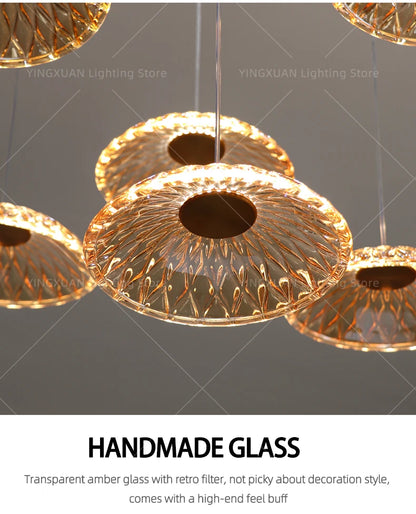 Modern Restaurant Pendant Lamp for Villa Dining Table Bar Kitchen Island Hanging Light for LED Glass Dining Room Chandelier
