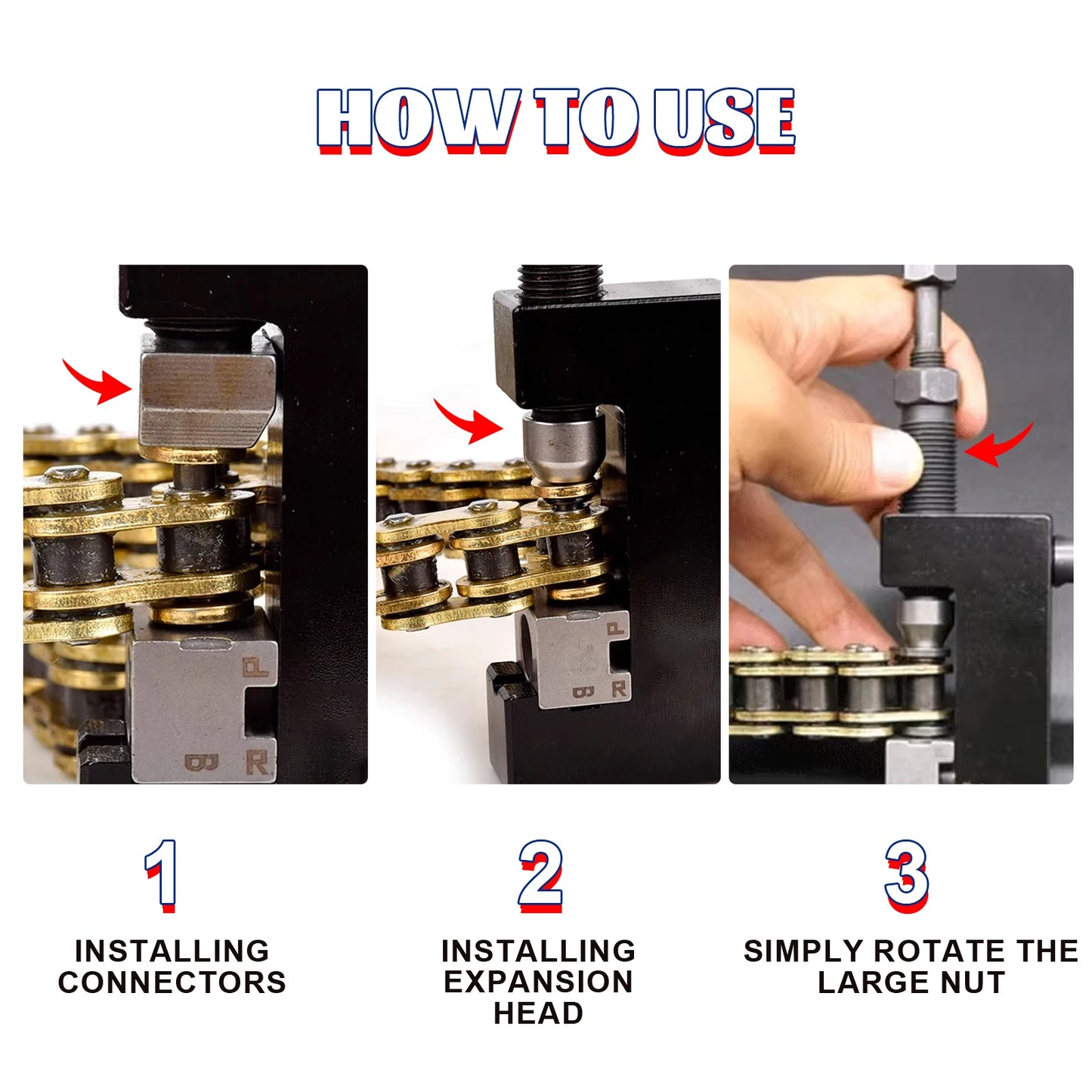 Motorcycle maintenance tool, chain disassembly special tool, suitable for 520 525 530 chain breaker willow nail kit