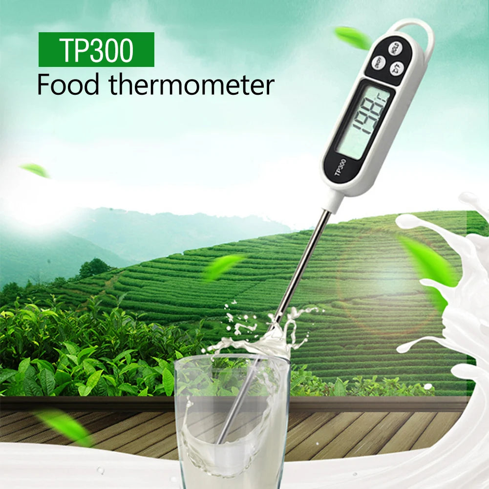 Termometr elektroniczny do żywności TP300 Termometr błyskawiczny do mięsa z wyświetlaczem LCD Cyfrowy termometr do mleka do mięsa / gotowania / grillowania / mleka