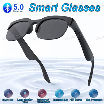 New Camera Control Smart Glasses Music Sunglasses Headphones Wireless Bluetooth Call Headset HIFI Audio glasses For Android HT30