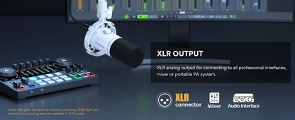 maono PD200X XLR\USB Dynamic Microphone for Gaming Recording Streaming Youtube Metal Mic with Software Tap-to-Mute Gain Knob
