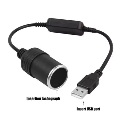 1pc 5V 2A USB To 12V Cigarette Lighter Socket USB Male to Female Cigarette Lighter Adapter Converter Car Electronics Accessories