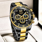 LIGE Outdoor Sport Watch For Men Fashion Military Waterproof Luminous Men Watch Round Stainless Steel Quartz Chronograph Male