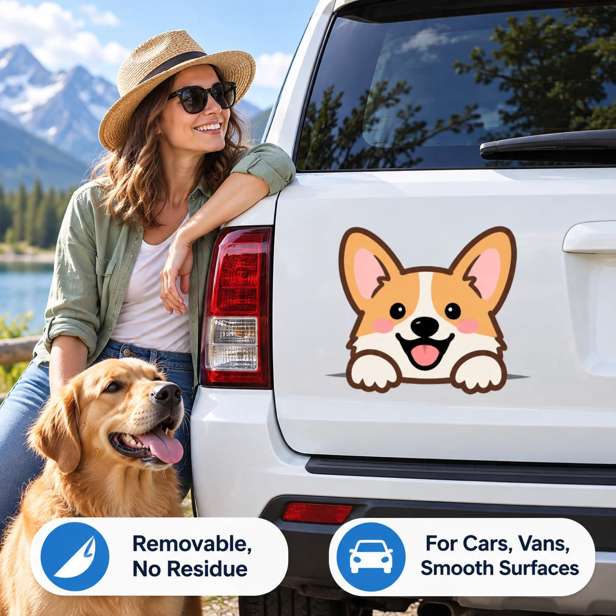 Custom Die Cut Car Exterior Sticker Personalized Shape Vinyl Decal Waterproof UV Resistant for Vehicle Bumper Window