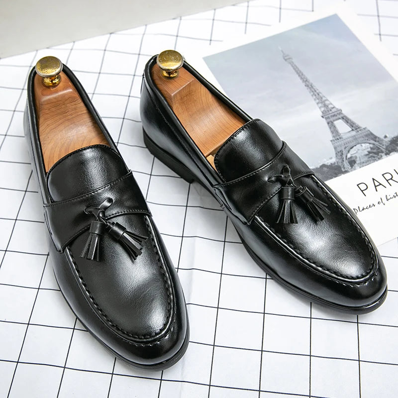 Trend Formal Shoes Men Classic Leather Loafers For Men High Quality Casual Business Leather Shoes Tassel Men's Dress Shoes