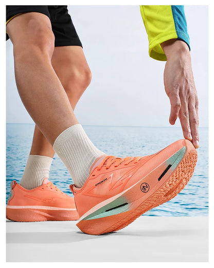 Men's Carbon Plate Breathable Mesh Running Shoes, Women's Marathon Shock-Absorbing and Anti Slip Chunta Sports Shoes
