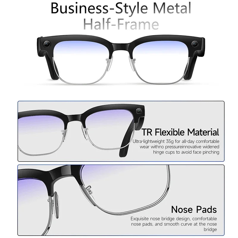 W630 800W HD Smart Glasses for Men And Women AI Intelligent Translation WiFi Transmission Photo & Video Recording Glasses
