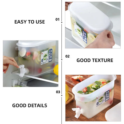 1Pcs Cold Water Kettle High Quality PP Large Capacity Beverage Dispenser Refrigerator Water Pitcher for Juice Tea Household Use