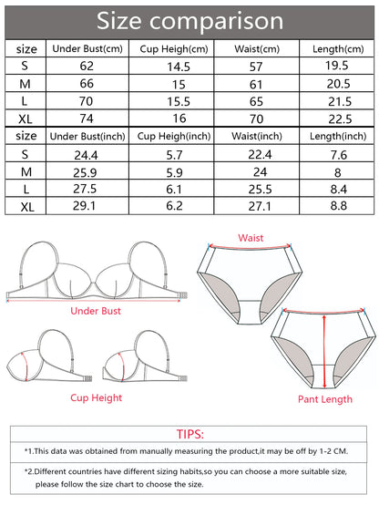 Red Lace Bra and Panty Set Women Sexy Push Up Underwear Embroidered Elegant Bridal Lingerie Valentine’s Day Gift A3005