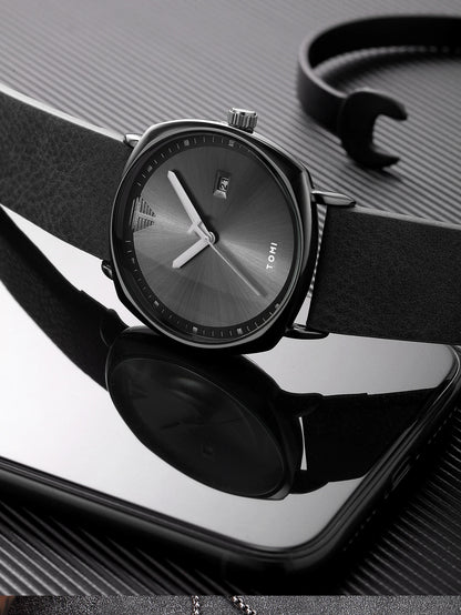 TOMI 3PCS Simple Business Men Watch Wallet Gift Box Set High Quality Classic Versatile Men Quartz Watch Clock Gifts Reloj