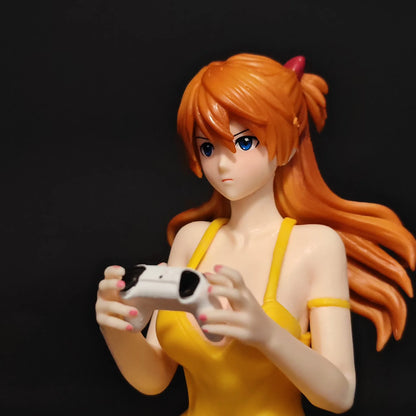 11cm Gaming Ver Figure EVA Kawaii Girl Yellow Dress Sitting Pose Anime Action Figurine Collectible Model Doll Birthday Gift