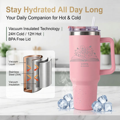 Custom Water Bottle Outdoor Thermos Portable 304 Stainless Steel Coffee Thermal Mug with Straw Tumbler Vacuum Flasks Cold & Hot