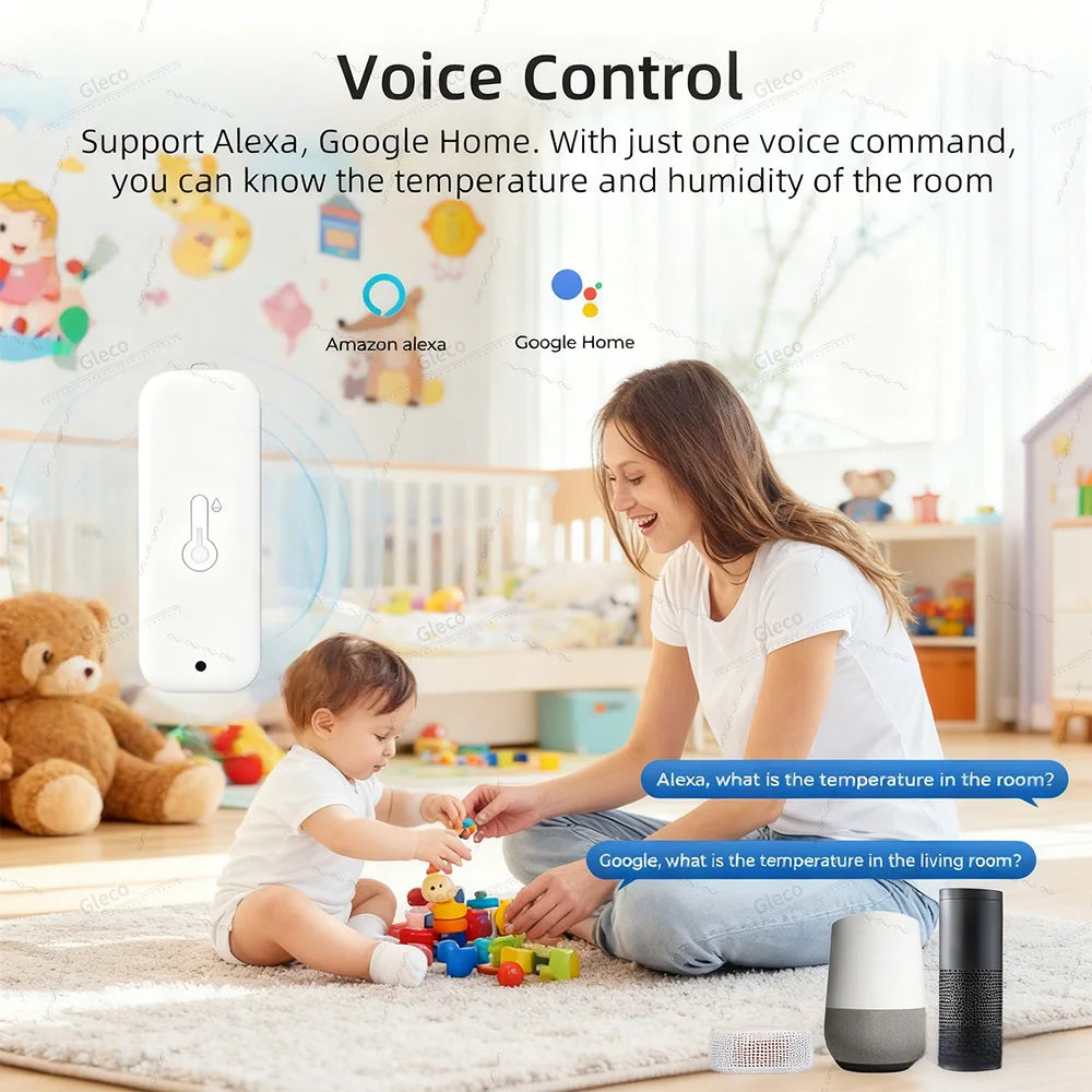 TUYA Wifi/Zigbee Waterproof Temperature And Humidity Sensor Outdoor Smart Life Thermometer Hygrometer Detection For Garden Home