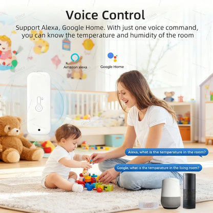 TUYA Wifi/Zigbee Waterproof Temperature And Humidity Sensor Outdoor Smart Life Thermometer Hygrometer Detection For Garden Home