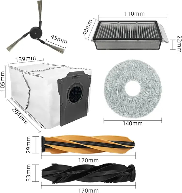 For Dreame X50 Ultra Enhanced/X50 Master/L50 Pro Ultra/MOVA V50 Ultra Main Side Brush Filter Mop Cloth Dust Bag Parts