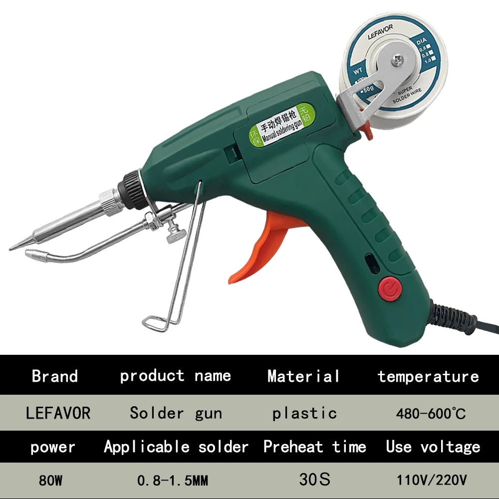 Electric Soldering Iron Gun Hand-held Internal Heating Soldering Iron Automatically Send Tin Gun Soldering Welding Repair Tool