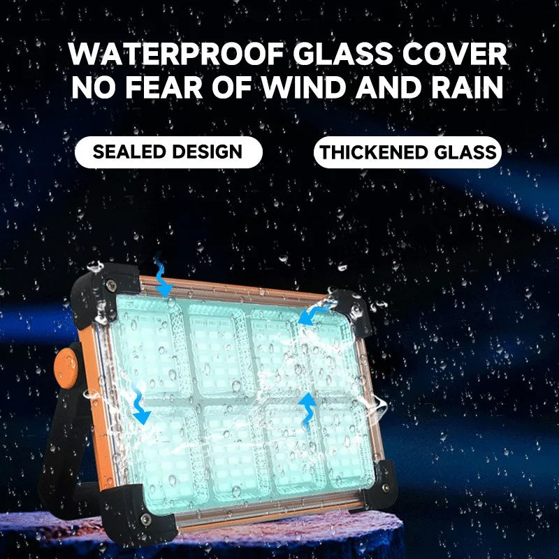 Solar outdoor lamp household waterproof glare large-capacity portable lamp high-power rechargeable magnetic emergency lamp