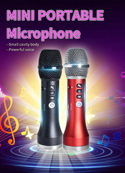 20W/Pc Bluetooth Speaker 1Pc of TWS Portable Karaoke Microphone For Kids & Adults Gift Wireless 10H Battery Handheld AUX Mic