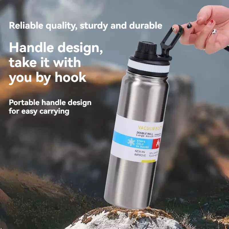 600/800/1000ML Sport Vacuum Flask Stainless Steel Thermal Water Bottle Car Insulated Cup Keeps Cold and Heat Travel Thermal Mug