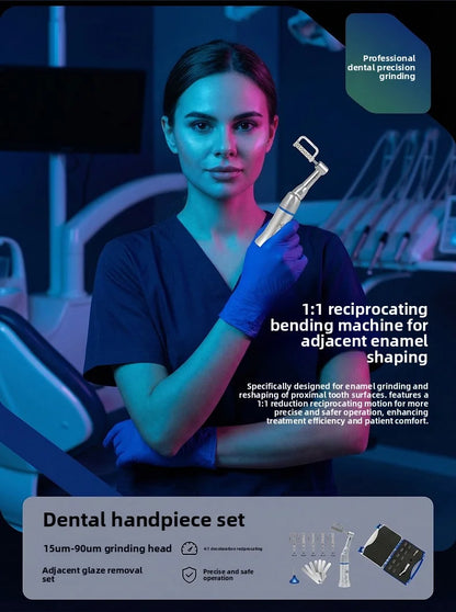 Dental 1∶1 Contra Angle Handpiece Orthodontic IPR System Interproximal Enamel Reduction Reciprocating Stripping Kit with Stri