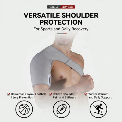 VBOSI Adjustable Compression Shoulder Support Brace Breathable Sports Shoulder Wrap for Men Women Gym Basketball Pain Relief Inj