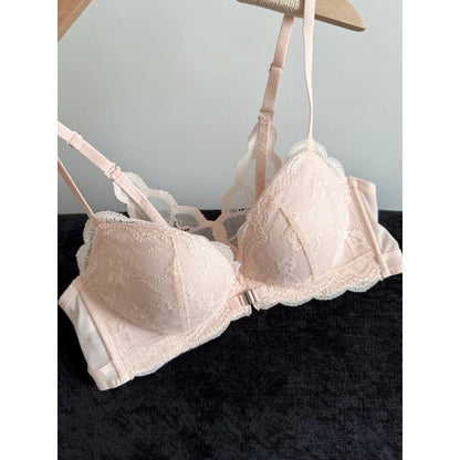 Summer Nouvelle Tendance! Soutien-Gorge Push Up à Fermeture Avant - Bretelles Dentelle Dos, Bralette Légère pour Petite Poitrine