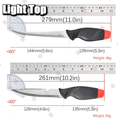 WXCOO Multifunctional Sharp Fish Boning Knife Chef with Cover Stainless Steel Fish Fillet Knife Fruit Slicing Utility Knife