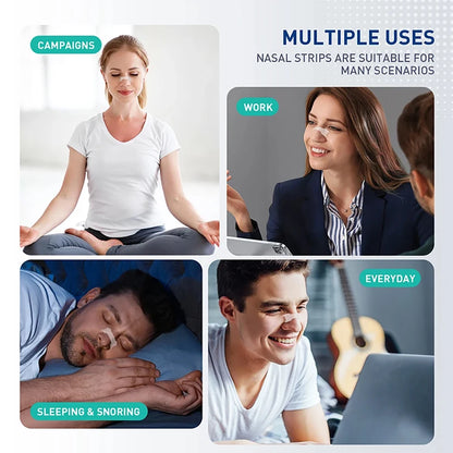 30/60/90 Pcs Anti-Snoring Nose Strips Sleep Nasal Strips for Improved Air Inhalation Exercise & Sleep Quality Breath Strips