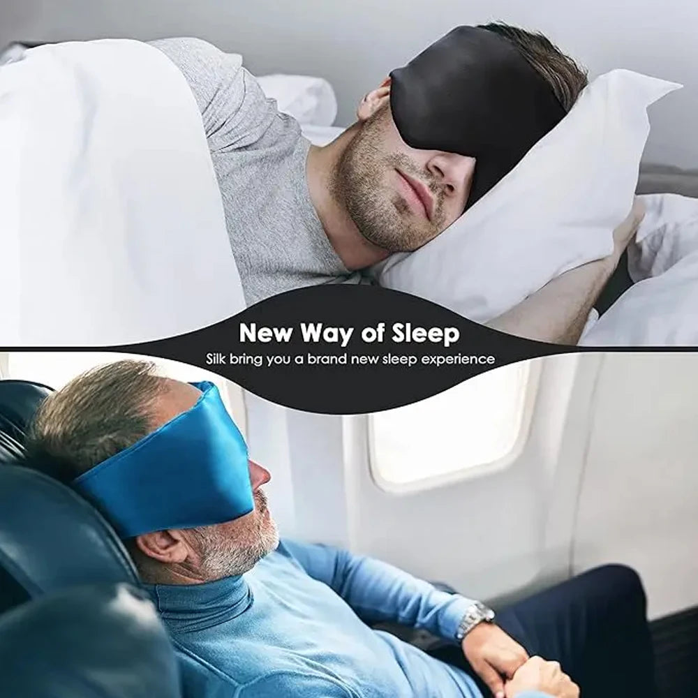 100% Sleeping Mask Mulberry Silk Eyepatch Blocking Light Eyemask Eyeshade Soft Padded Slaapmasker Travel Sleeping Aid