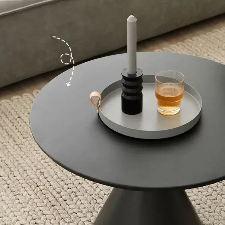 Round Light Luxury Metal Coffee Table Living Room Furniture Sofa Side Tables A Few Balcony Tea Tables Bedroom Nightstand