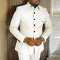 Safari Men's Suits For Business Elegant Single Breasted Blazer Lining 2 Piece Jacket Pants Outfits Regular Length Blazer